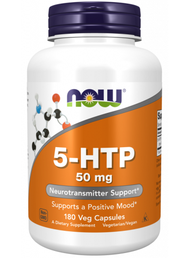 NOW 5-HTP, 50 mg, 180 rostlinných kapslí